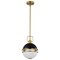 Nuvo Everton 1-Light Pendant 10 in. Matte Black & Brass Etched Opal Glass 60/7876 - alternate 1